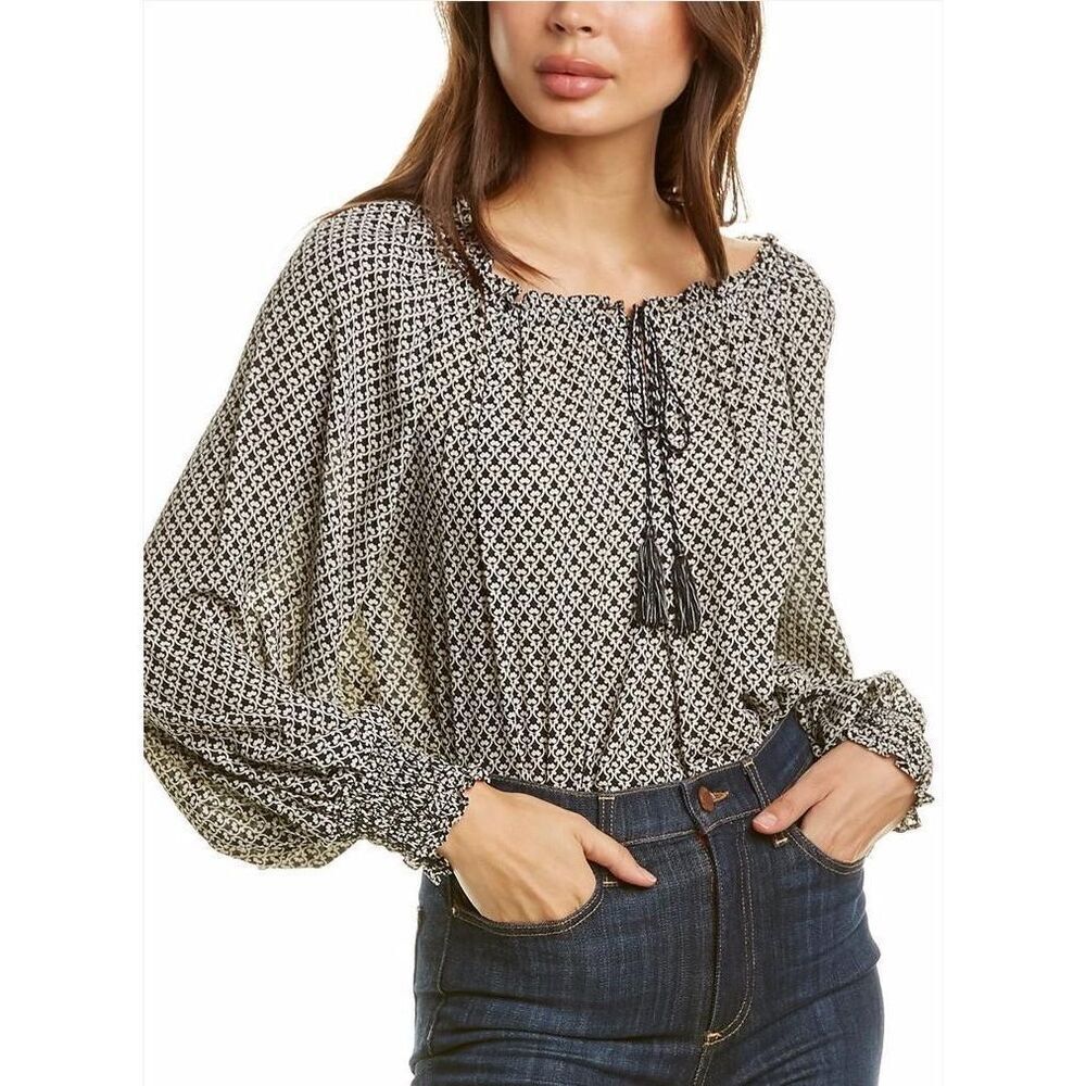 Max Studio Tie Neck Blouse Size Small